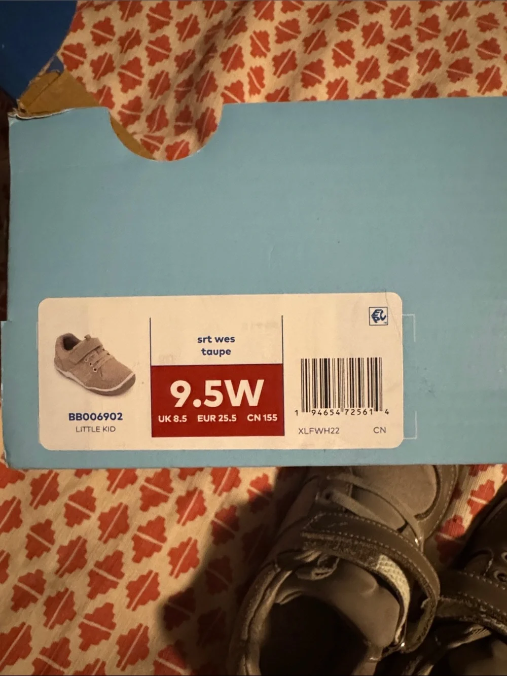 Toddler Neutral Taupe Hook-and-Loop Sneakers Stride Rite size 9.5 Wide
